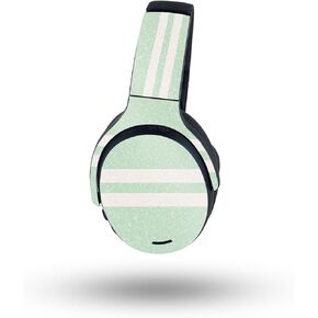 MightySkins Glossy Glitter Skin Compatible with Skullcandy Crusher ANC 2 - Mint Stripes | Protective, Durable High-Gloss Glitter Finish | Easy to Apply