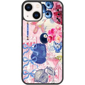 Aesthetic Collage Phone Case Shockproof Protective Trendy Preppy Phone Case for iPhone 13 Pro Cute Flower Bow Phone Case in Saudi Arabia