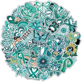 64 PCS ملصقات التوعية بسرطان المبيض ، شريط مزخرف ، شرس مقاوم للماء لزجاجات المياه ، أمتعة كمبيوتر محمانية ، المراهقين ، البالغين ، in Kuwait