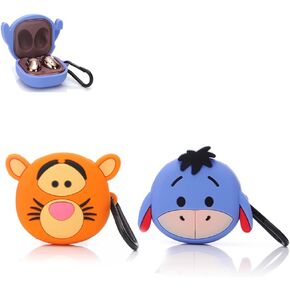 (2 Pack) BGAANM Silicone Earbuds Case Protective Cover with Keychain Fit for Samsung Galaxy Buds2 Pro (2022) /Galaxy Buds 2 (2021) /Galaxy Buds Pro (2021) /Galaxy Buds Live (2020)