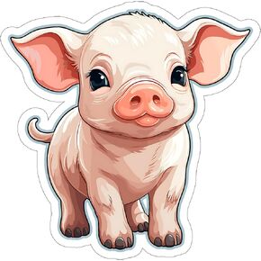 Pig Sticker, Decal Vinyl Small Waterproof for Bottle Mug Passport Scrapbook Laptop Tumbler Skateboard Phone - ID44990