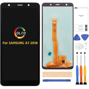 A-MIND for Samsung Galaxy A7 2018【OLED】 A750 SM-A750G/DS 6.0inch LCD Display Screen Replacement Touch Screen Digitizer Full Assembly Repair Kits,with Free Screen Protector+Tools (OLED)