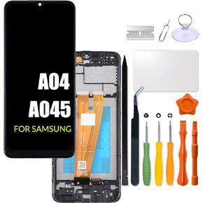 LCD Screen Replacement for Samsung Galaxy A04 A045 SM-A045F A045M Touch Screen Digitizer Assembly LCD Display with Repair kit (with Frame)