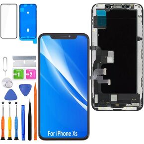 Screen Replacement for iPhone Xs LCD Display FHD Touchscreen 3D Touch Face ID Digitizer Frame Mounting,Waterproof Adhesive,Repair Kits