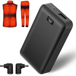 16000mAh Heated Vest Pants Jacket and Heated Underwear Portable Battery Pack (DC 7.4V and USB 5V Interface) Blanket Power Bank for Men Women Clothing