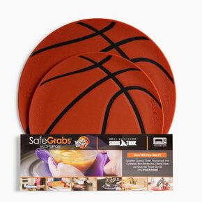 Multi-Purpose Silicone Original Microwave Mat as Seen on Shark Tank | Splatter Guard, Trivet, Hot Pad, Pot Holder, Minimize Mess (BPA Free, Heat Resistant, Dishwasher Safe) (Basketball)