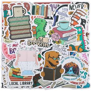 100 PCS Book Stickers for Kindle, Book Lover Stickers for Water Bottles, Bookish Reading Stickers for Laptop, Bookish Gifts for Kids Teens Adults Readers