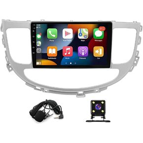 2+32GB Android 13 Double Din Car Stereo Compatible with Genesis Sedan 2009-2014 Wireless Carplay IOS/Android Auto 9″ Bluetooth Touchscreen Car Radio GPS Navigation,Mirror Link + Camera,Microphone