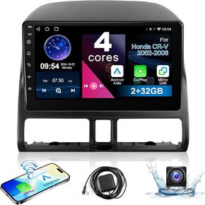 Leadfan Car Stereo Radio for Honda CRV 2002-2006 Wireless Apple CarPlay Android Auto, 9 inch IPS Touch Screen for CRV Android Head Unit WiFi GPS Navi/BT/Mirror Link/FM/Rear Camera+SWC/Split-Screen