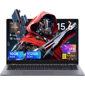 2024 Gaming Laptop, AMD Ryzen 9-6900HX (8C/16T, Up to 4.9GHz) with 16GB DDR5 512GB NVMe SSD, 15.6" FHD IPS Display, Win11 Gaming Laptop Computer, Fingerprint, Backlit KB, WiFi 6, BT5.3, Type-C