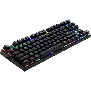 YEYIAN SPARK Mechanical Gaming Keyboard, 87 TKL RGB LED Backlit 16M Color Keys, OUTEMU Red Hot-Swappable Switches, Cherry MX Equivalent, 13 Modes, 50M Keystrokes, Steel Frame, Braided Cable Tenkeyless