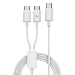2-in-1 USB C to USB C Charging Cable[3FT] Dual USB C Multi Type C Splitter Cable, USB C to Double Type c Cord for MacBook Pro, iPhone 16, Samsung Galaxy S24, Dell XPS and More USB-C Devices