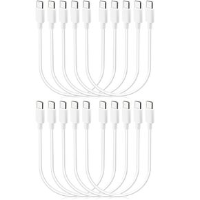 Short USBC to USB C Cable 10-Pack Bulk, Type C Charging Cord Multipack, 1 ft