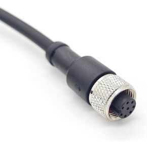 M12 8Pin Female Connector Cable, A Code Straight Aviation Plug Electrical Cable PVC Industrial Molded Cable for Industrial Automation Control Fieldbus Module 30V 2A AWG24（5Meter）
