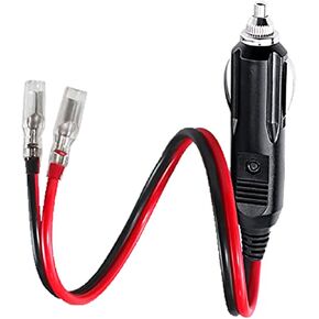 12V Cigarette Lighter Plug 12 Volt Plug Male Cigarette Lighter Plug Fused Replacement with Leads for Car Vehicle Mobile CB Radio