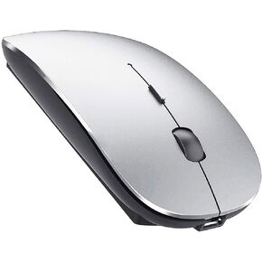 Wireless Mouse for Laptop Mac iMac MacBook Pro MacBook Air Computer PC Chromebook Windows Rechargeable Wireless Mouse with USB C Adapter (Gray Black 2.4G Wireless Mouse (No Bluetooth))