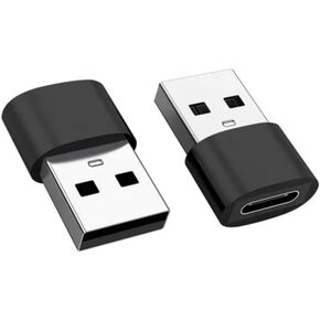 USB-A to USB-C Adapter, Compatible with iPhone, iPad, MacBook, Galaxy, s24, s23, zfold5, PS5, Series S X, Switch, Car, Windows, Android, Pixel, Google (5 Pack-BLK)