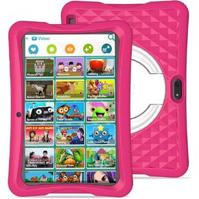 10 Inch Kids Android Tablet, Wi-Fi 6, 8000mAh Battery & Parental Control - 2024 Release with Teacher-Approved Apps, and Silicone Shockproof Case for Kids Ages 3-12