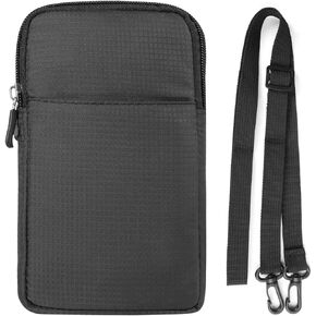 Men Cell Phone Belt Pouch Small Travel Crossbody Purse Phone Bag Compatible for OnePlus 12 11 10T 10 Pro Open/Motorola Edge/Moto G/G Pure Play Stylus/Nokia G310 C110 / Xiaomi 14 Pro (Grey)