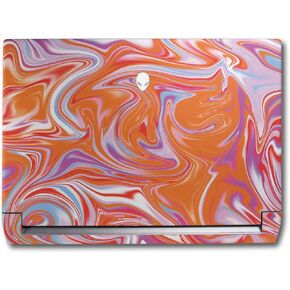 MightySkins Skin Compatible with Alienware M17 R5 (2022) Full Wrap Kit - Orange Swirl | Protective, Durable, and Unique Vinyl Decal wrap Cover | Easy to Apply & Change Styles | Made in The USA