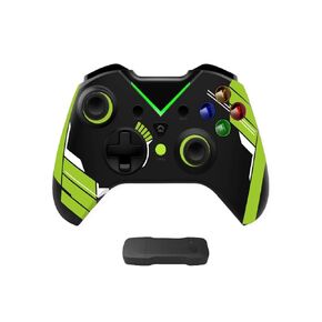 وحدة تحكم الألعاب اللاسلكية Etamoon متوافقة مع Xbox 360 و Xbox One و PS3 و Windows PC و Linux و Connection وشحن USB و LED Backlight (Black-Green) صدمة مزدوجة