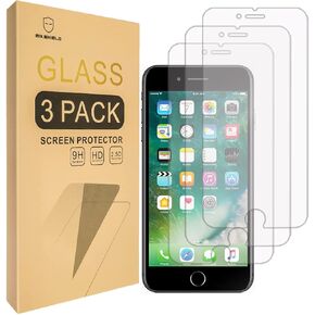 Mr.Shield [3-PACK] Designed For iPhone 8 Plus [Tempered Glass] Screen Protector [0.3mm Ultra Thin 9H Hardness 2.5D Round Edge] with Lifetime Replacement