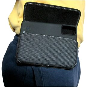 Nylon Zerolemon Note 20 Ultra, Note 20,10+ Plus, Note 10 Pouch, Rugged Phone Belt Holder, W/Fixed Holster Clip, Magnetic Closure, for Compatible Zerolemon Battery Case (Black- Sideways)