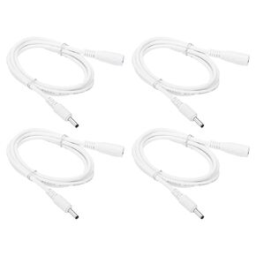 PATIKIL 3Ft Male to Female 3.5x1.35mm DC Power Extension Cable, 4 Pcs 24AWG Wire Adapter Connector Charging Cord for LED Strip DVR Router Camera, White