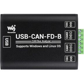 Waveshare Industrial Grade CAN/CAN FD Bus Data Analyzer, USB to CAN FD Adapter, CAN/CAN FD Bus Communication Interface Card, CAN/CAN FD Protocol Data Analyzer, Support Windows and Linux