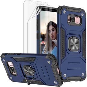 S8 Plus Case, Galaxy S8 Plus Holsters Belt Case, Jeylly [Belt Clip] Heavy Duty [Blue] Full Body Rugged Holster Armor Shock Absorbing Kickstand Carrying Cases Cover for Samsung Galaxy S8 Plus (6.2")