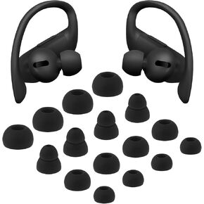 Replacement Eartips Silicone Earbuds Buds Set, 40 Pcs Soft Silicone Earbuds Tips, Earbud Replacement Tips, Replacement Earbud Tips Compatible with Powerbeat Pro Headphones Pb Pro (Black)