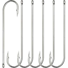 100 Pcs Aberdeen Fishing Hooks Offset Hooks Live Bait Long Shank Hooks Light Wire Fishing Hooks High Carbon Steel Fishing Tackle for Trout Bass Catfish