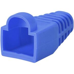 uxcell RJ45 Boots Cover Anti Dust Protector for Network Cable Cat5 Cat5E Cat6 6mm Hole Dia Blue Plastic 50Pcs