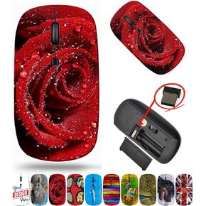 maizi Laptop Mouse for Laptop Chromebook Computer, Laptop Mice Image ID: 19932486 Beautiful red Rose wi Lightweight 2.4G with USB Receiver Product of USA