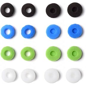 16 Pcs Foam Earbud Covers Replacement, Soft Sponge Earpads for Most Wired 3.5mm HiFi Earphones Headphones, Flat-Head Earbuds, Includes 4 Colors (Black, Blue, Green, White)