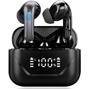 A17 Pro Wireless Earbuds, Bluetooth 5.4, Headphones Deep Bass Stereo Sound, ANC and ENC Noise Cancelling Mic, LED Digital display, Water and Dust Resistant, Touch Control