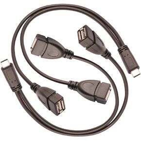 USB C to Dual USB Female Adapter USB C Male to Dual USB Female Cable Splitter, Double USB 2.0 Splitter Cord Converter