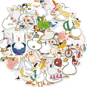 100PCS Cute Duck Stickers, Funny Cartoon Duck Stickers for Kids,Waterproof Vinyl Stickers for Water Bottle Laptop,for Luggage Helmet Skateboard Snowboard Scrapbook Phone Gifts Cute Animals Decals Pack