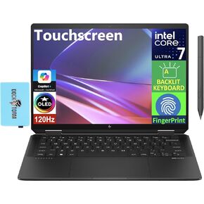 HP Spectre x360 AI Powered 14.0" Touchscreen OLED 2.8K Display 2-in-1 Laptop (Intel Ultra 7-155H, 32GB LPDDR5X, 4TB PCIe SSD, Active Pen, Backlit KB, Fingerprint, Win 11 Pro) w/DKZ USB Port Expander
