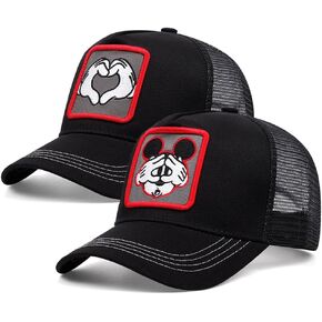 Botuca Heart Trucker Hat 2 Pack Cartoon Mesh Snapback Cap للزوجين Black in Kuwait