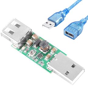 USB to USB Adjustable Boost Module Boost Converter Module Adjustable Output DC-DC 5V to 6-15V Power Supply Transformer Module with USB Extension Cable