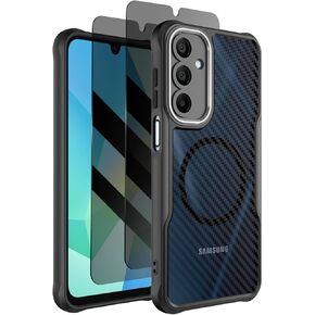 Dahkoiz for Samsung Galaxy A16 5G Phone Case with Privacy Screen Protector, Compatible with MagSafe, Camera Protection, 15ft Drop Protection Slim & Light Magnetic Case, Black