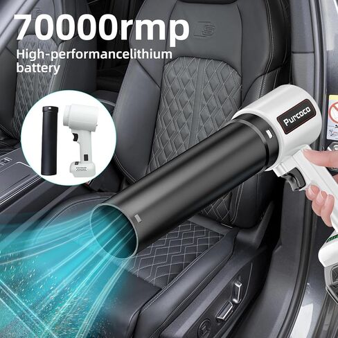 compresse air Duster Electric Air Duster Jet Dry Mini Blower Turbo Fan Jet air Blower Three speeds brushless Motor for car Computer Keyboard Garden Cleaning 1500W 2PCS Batteries (Green) in Saudi Arabia