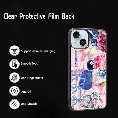 Aesthetic Collage Phone Case Shockproof Protective Trendy Preppy Phone Case for iPhone 13 Pro Cute Flower Bow Phone Case in Saudi Arabia