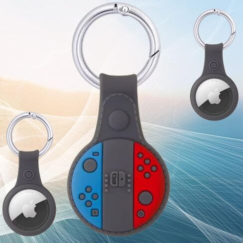 Airtag 2021 Secure Holder with Keyring - Silicone Case for Air tag Key Chain – Protective Air Tag Case with Portable Keychain Suitable for Suitcases, Backpacks and Dog’s Collar (Game) in Saudi Arabia