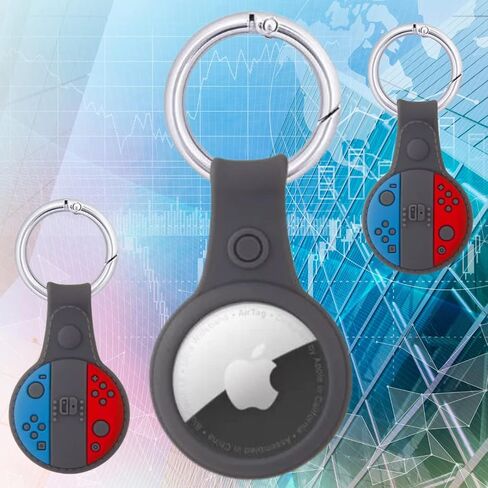 Airtag 2021 Secure Holder with Keyring - Silicone Case for Air tag Key Chain – Protective Air Tag Case with Portable Keychain Suitable for Suitcases, Backpacks and Dog’s Collar (Game) in Saudi Arabia