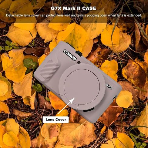 G7X Mark II Camera Case,Soft Silicone Protective Case Ultra-Thin Lightweight Cover for Canon PowerShot G7X Mark II Camera with Lens Cover (Black) in Kuwait