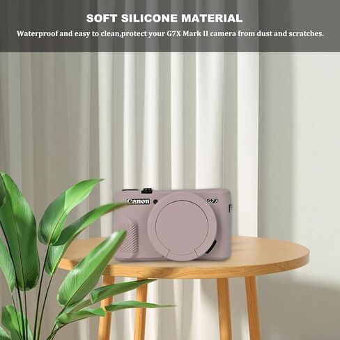 G7X Mark II Camera Case,Soft Silicone Protective Case Ultra-Thin Lightweight Cover for Canon PowerShot G7X Mark II Camera with Lens Cover (Black) in Kuwait