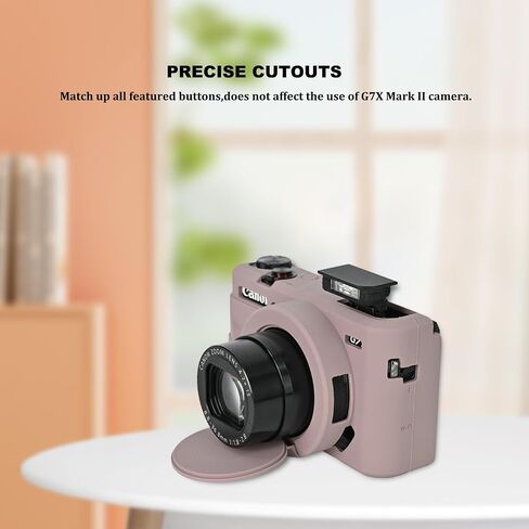 G7X Mark II Camera Case,Soft Silicone Protective Case Ultra-Thin Lightweight Cover for Canon PowerShot G7X Mark II Camera with Lens Cover (Black) in Kuwait