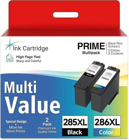 PG-285XL / CL-286XL حزمة خرطوشة الحبر كومبو متوافق مع Canon 285 286 XL حبر خرطوشة أسود متوفرة لـ PIXMA TR7820 ، TS7720 ، TS7722 PRINTER in Kuwait